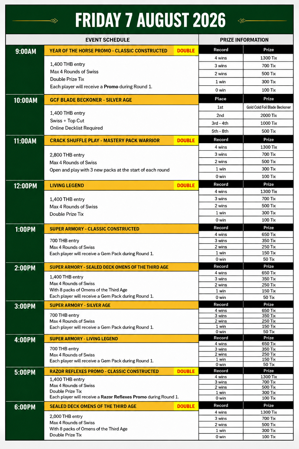Friday Schedule